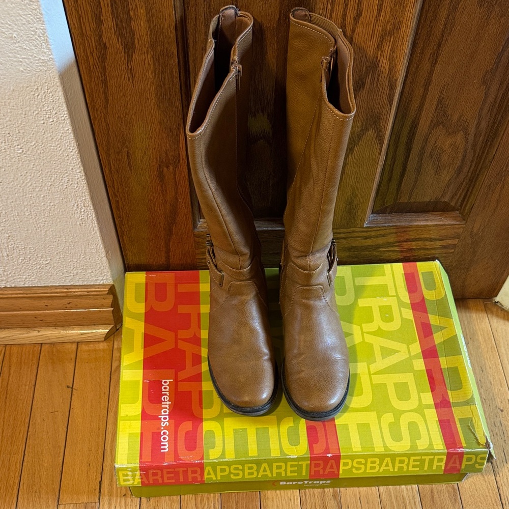 Faux leather  BareTraps Tan Leather Knee-High Boots
